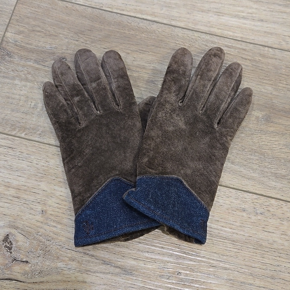 Retro 90's/Y2K Suede And Denim Ralph Lauren Gloves Ralphcore